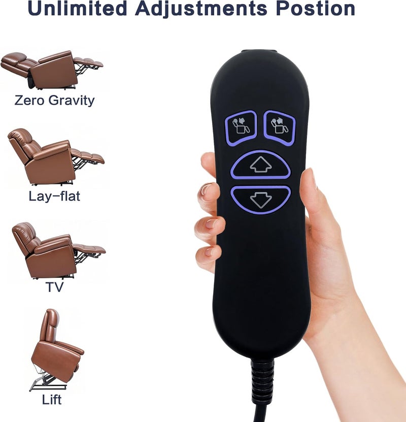 Fruhdi 4 Button 5 Pin Prong Hand Control Handset Remote with USB and Backlight for Lift Chairs Electric Sofa Power Recliners - Image 4